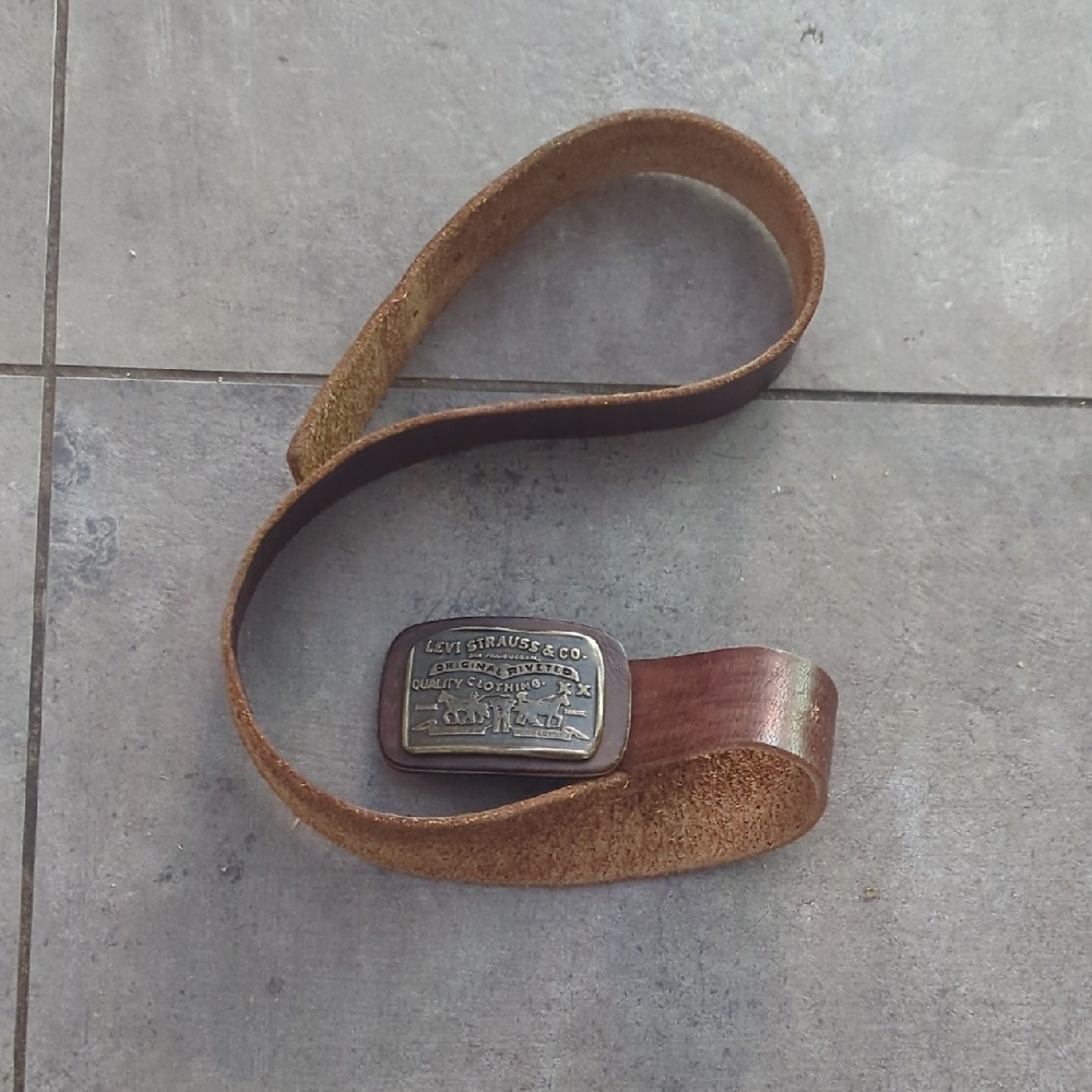 Levi Strauss Brown Leather Belt Size Medium